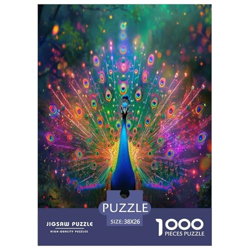 Pfauen Puzzle 1000 Teile Schwer Puzzle Spielzeug Lernspiel Impossible Herausforderung Spielzeug Für Erwachsene Und Kinder in Bewährter 38x26cm/1000pcs von TDSNKAVHB