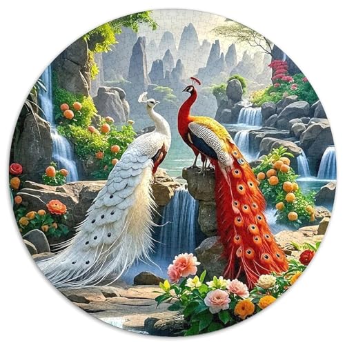 PfauenPuzzles 1000 Teile Für Erwachsene Und Kinder Rund elegantKreatives Herausforderndes Puzzle-Spielzeug1000pcs (67.5x67.5cm) von TDSNKAVHB