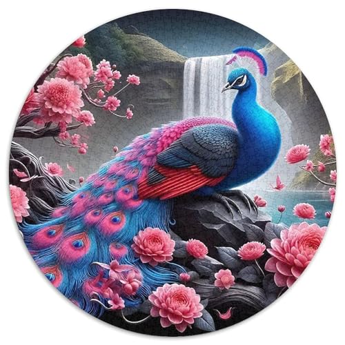 PfauenPuzzles 1000 Teile Für Erwachsene Und Kinder Rund elegantKreatives Herausforderndes Spielzeug-Geschenk1000pcs (67.5x67.5cm) von TDSNKAVHB