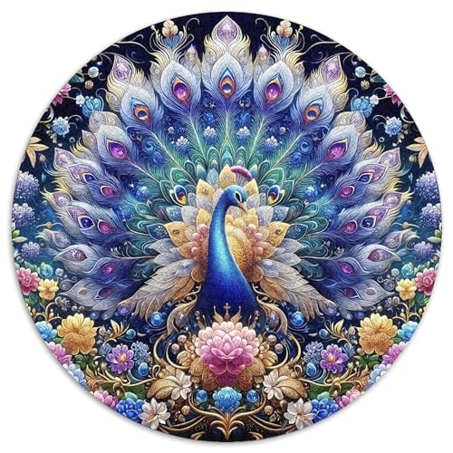 PfauenPuzzles 1000 Teile Für Erwachsene Und Kinder Rund elegantKreatives Herausforderungspuzzle-Spielzeug1000pcs (67.5x67.5cm) von TDSNKAVHB