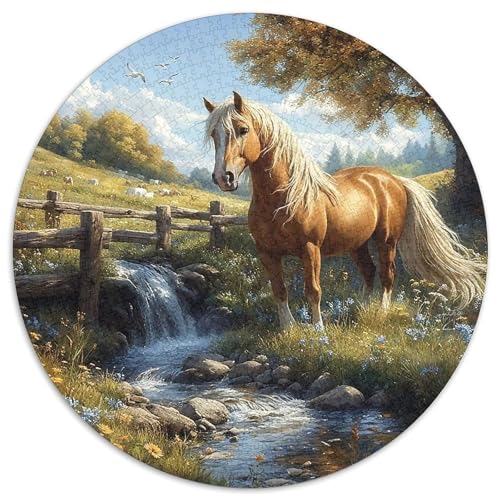 PferdPuzzle 1000 Teile Für Erwachsene Rund StromKreatives Herausforderndes Spielzeug-Geschenk1000pcs (67.5x67.5cm) von TDSNKAVHB