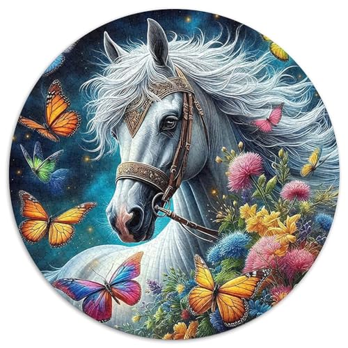 PferdPuzzles 1000 Teil Für Erwachsene Rund elegantKreatives Herausforderndes Spielzeug-Geschenk1000pcs (67.5x67.5cm) von TDSNKAVHB