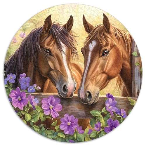 PferdPuzzles 1000 Teil Für Erwachsene Rund romantischKreatives Herausforderndes Spielzeug-Geschenk1000pcs (67.5x67.5cm) von TDSNKAVHB