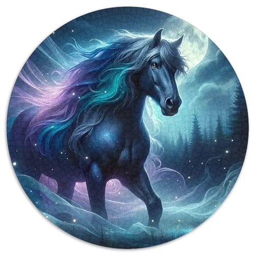 PferdPuzzles 1000 Teile Für Erwachsene Rund FantasieKreative Herausforderungs-Familiendekorationen1000pcs (67.5x67.5cm) von TDSNKAVHB