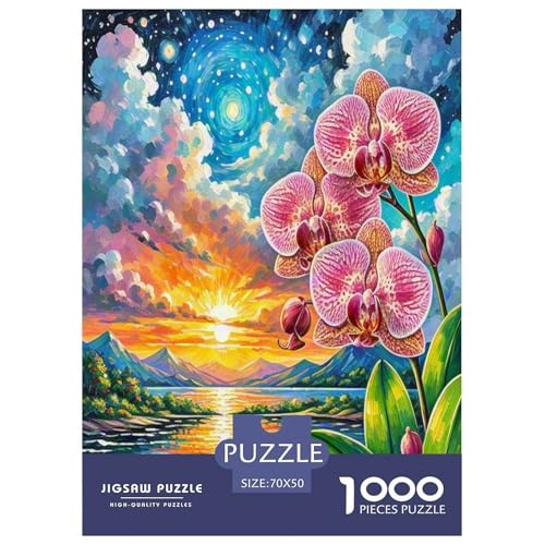 Phalaenopsis Orchideeee Puzzle 1000-teilige Schwer Puzzle Spielzeug Lernspiel Impossible Herausforderungsspielzeug Für Erwachsene Kinder 70x50cm/1000pcs von TDSNKAVHB