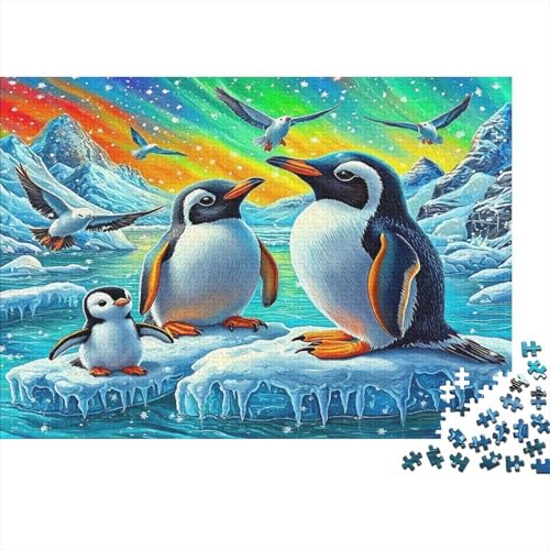 Pinguin1000-teiliges Puzzle Für Erwachsene Familienspiel AuroraSpaßig Und Herausfordernde Home Decors Tolle Geschenkidee38x26cm/1000pcs von TDSNKAVHB