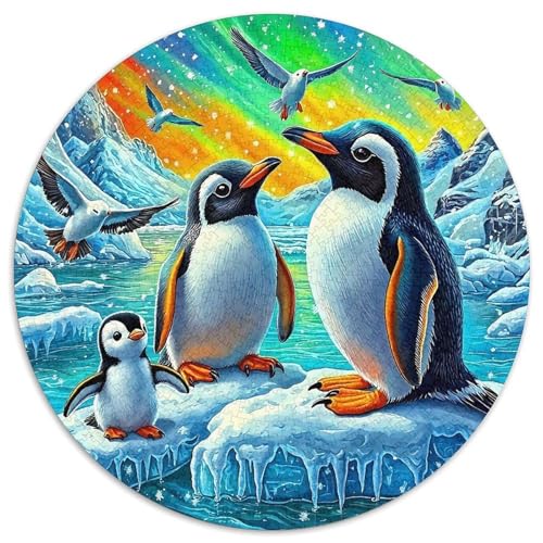PinguinPuzzle 1000 Teil Für Erwachsene Und Kinder Rund AuroraKreatives Herausforderndes Puzzle-Spielzeug1000pcs (67.5x67.5cm) von TDSNKAVHB