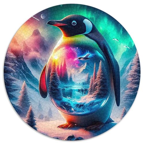 PinguinPuzzle 1000 Teile Für Erwachsene Rund AuroraKreative Herausforderungs-Familiendekorationen1000pcs (67.5x67.5cm) von TDSNKAVHB
