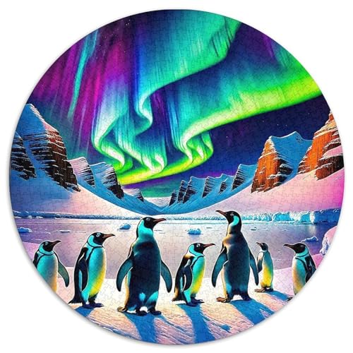 PinguinPuzzle 1000 Teile Für Erwachsene Rund AuroraKreatives Herausforderungsspielzeug-Geschenk1000pcs (67.5x67.5cm) von TDSNKAVHB