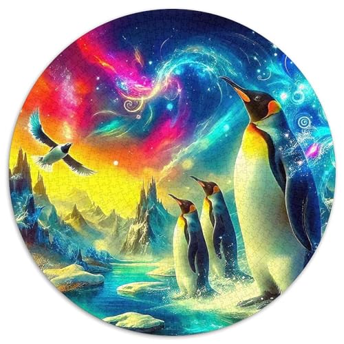 PinguinPuzzle 1000 Teile Für Erwachsene Und Kinder Rund AuroraKreatives Herausforderungsspielzeug-Geschenk1000pcs (67.5x67.5cm) von TDSNKAVHB