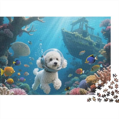 Poodle Puzzle-Spiel 1000 Pieces Challenge Spielzeug tauchen Erwachsener Edutainment Puzzle Game Unique Gift1000pcs (75x50cm) von TDSNKAVHB