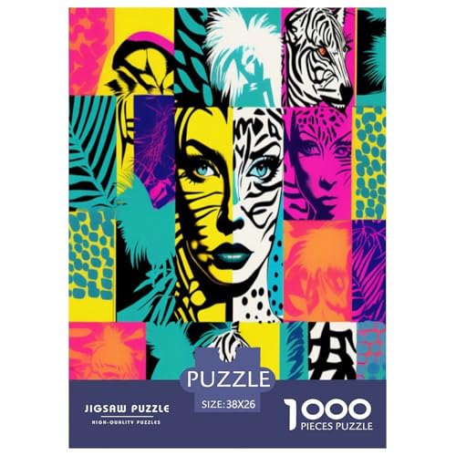 Pop-Kunst Puzzles 1000 Teile Schwer Puzzle Spielzeug Lernspiel Impossible Herausforderung Spielzeug Für Erwachsene Kinder 38x26cm/1000pcs von TDSNKAVHB