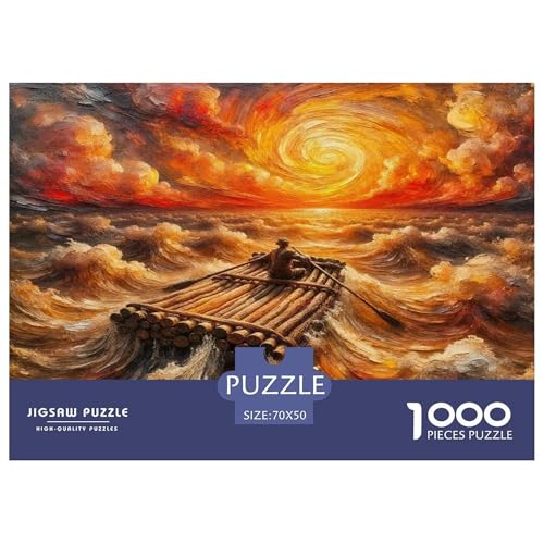 Raft Überleben1000-teiliges Puzzle Für Erwachsene Und Kinder Bildungsspiele SonnenuntergangHerausfordernd Für Home Decoration Tolle Geschenkidee70x50cm/1000pcs von TDSNKAVHB