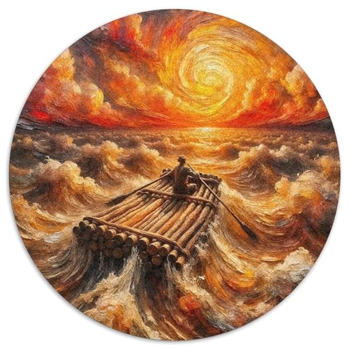 Raft ÜberlebenPuzzles 1000 Teile Für Erwachsene Rund SonnenuntergangKreatives Herausforderndes Puzzle-Spielzeug1000pcs (67.5x67.5cm) von TDSNKAVHB