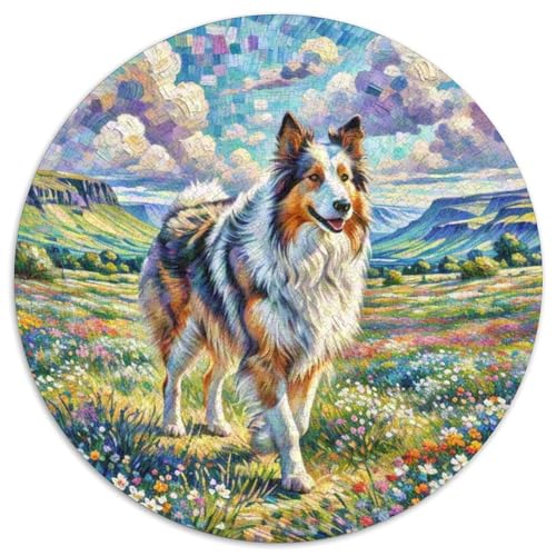 Rauer CollieJigsaw Puzzle 1000 Pieces for Adults Round niedlich HaustiersCreative Challenging Puzzle Toy1000pcs (67.5x67.5cm) von TDSNKAVHB