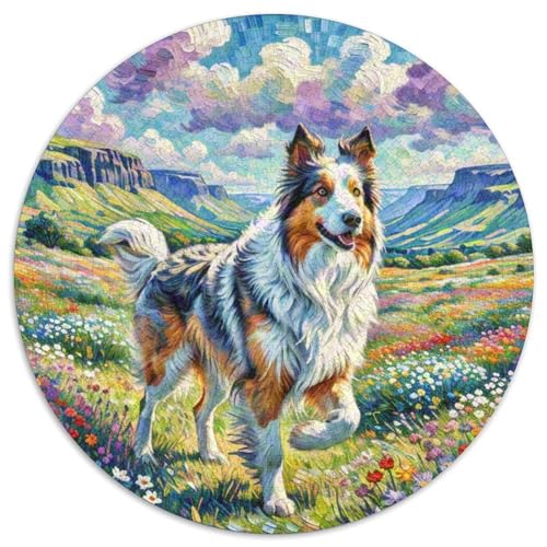 Rauer CollieJigsaw Puzzle 1000 Pieces for Adults Round spektakulärCreative Challenge Family Decorations1000pcs (67.5x67.5cm) von TDSNKAVHB