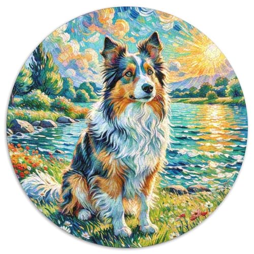 Rauer CollieJigsaw Puzzles 1000 Piece for Adults Kids Round niedlich HaustiersCreative Challenging Toys Gift1000pcs (67.5x67.5cm) von TDSNKAVHB