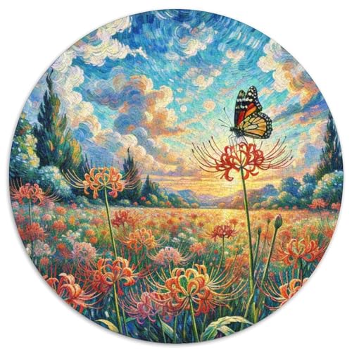 Red Spider LilieJigsaw Puzzles 1000 Pieces for Adults Round niedlich HaustiersCreative Challenge Puzzle Toy1000pcs (67.5x67.5cm) von TDSNKAVHB