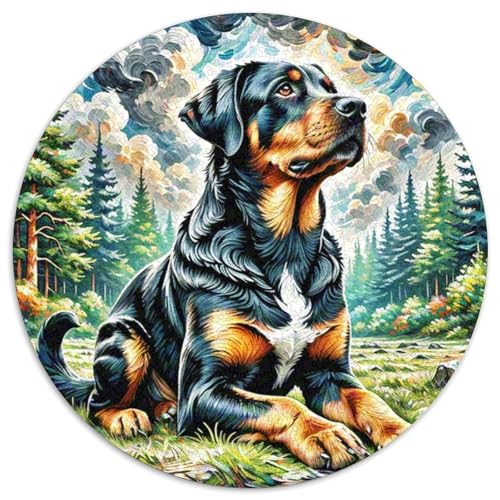 RottweilerJigsaw Puzzle 1000 Pieces for Adults Kids Round niedlich HaustiersCreative Challenge Family Decorations1000pcs (67.5x67.5cm) von TDSNKAVHB