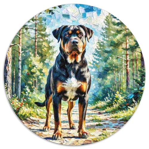 RottweilerJigsaw Puzzles 1000 Piece for Adults Round niedlich HaustiersCreative Challenge Family Decorations1000pcs (67.5x67.5cm) von TDSNKAVHB