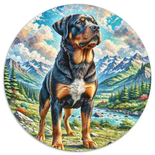 RottweilerJigsaw Puzzles 1000 Piece for Adults Round spektakulärCreative Challenge Puzzle Toy1000pcs (67.5x67.5cm) von TDSNKAVHB