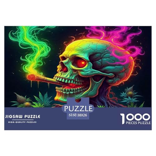 Schädel1000-teilige Puzzles Für Erwachsene Bildungsspiele HalloweenSpaßig Und Herausfordernd Für Home Decoration Tolle Geschenkidee38x26cm/1000pcs von TDSNKAVHB