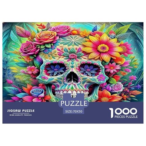 Schädel1000-teilige Puzzles Für Erwachsene Familienspiel HalloweenHerausfordernde Home Decors Tolle Geschenkidee70x50cm/1000pcs von TDSNKAVHB