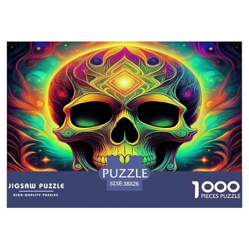 Schädel1000-teiliges Puzzle Für Erwachsene Bildungsspiele Halloween DekorationenSpaßig Und Herausfordernde Home Decors Tolle Geschenkidee38x26cm/1000pcs von TDSNKAVHB