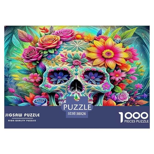 Schädel1000-teiliges Puzzle Für Erwachsene Bildungsspiele HalloweenSpaßig Und Herausfordernde Home Decors Tolle Geschenkidee38x26cm/1000pcs von TDSNKAVHB