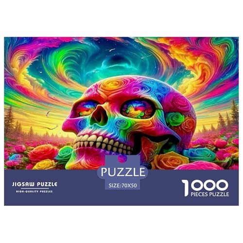 Schädel1000-teiliges Puzzle Für Erwachsene Bildungsspiele HalloweenSpaßig Und Herausfordernde Home Decors Tolle Geschenkidee70x50cm/1000pcs von TDSNKAVHB