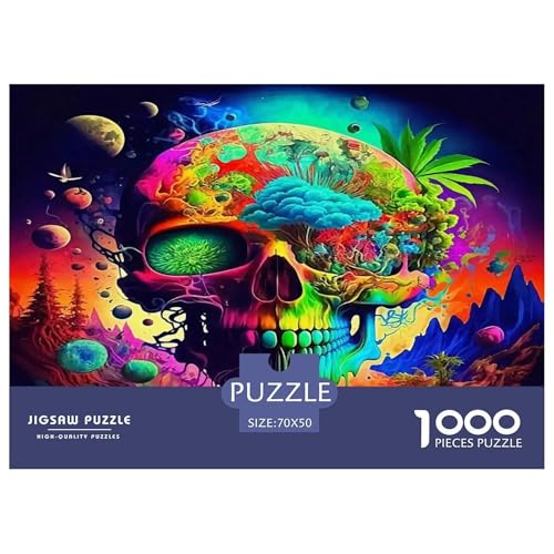 Schädel1000-teiliges Puzzle Für Erwachsene Familienspiel HalloweenHerausfordernde Home Decors Tolle Geschenkidee70x50cm/1000pcs von TDSNKAVHB
