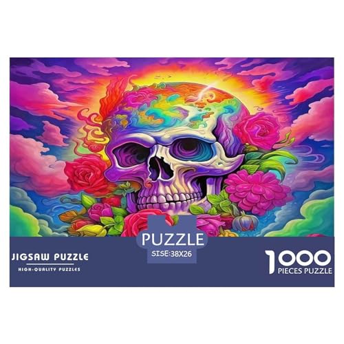 Schädel1000-teiliges Puzzle Für Erwachsene Familienspiel HalloweenSpaßig Und Herausfordernde Home Decors Tolle Geschenkidee38x26cm/1000pcs von TDSNKAVHB