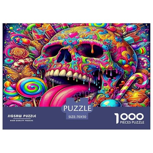Schädel1000-teiliges Puzzle Für Erwachsene Familienspiel HalloweenSpaßig Und Herausfordernde Home Decors Tolle Geschenkidee70x50cm/1000pcs von TDSNKAVHB