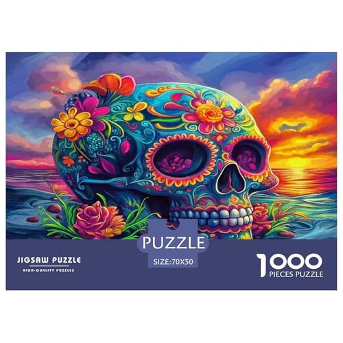 Schädel1000-teiliges Puzzle Für Erwachsene Und Kinder Bildungsspiele HalloweenHerausfordernd Für Home Decoration Tolle Geschenkidee70x50cm/1000pcs Schädel1000-teiliges Puzzle Für Erwachsene Und Kinder Bildungsspiele HalloweenHerausfordernd Für Home Decoration Tolle Geschenkidee70x50cm/1000pcs von TDSNKAVHB