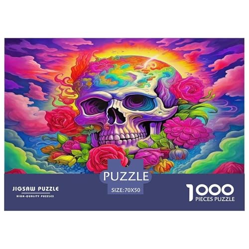 Schädel1000-teiliges Puzzle Für Erwachsene Und Kinder Bildungsspiele HalloweenSpaßig Und Herausfordernde Home Decors Tolle Geschenkidee70x50cm/1000pcs von TDSNKAVHB