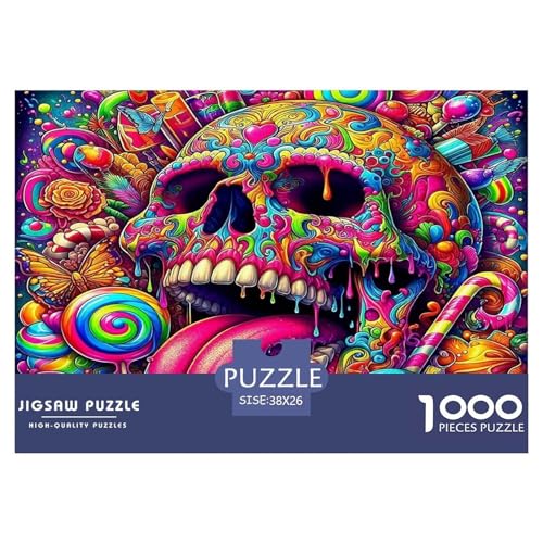 Schädel1000-teiliges Puzzle Für Erwachsene Und Kinder Familienspiel HalloweenHerausfordernde Home Decors Tolle Geschenkidee38x26cm/1000pcs von TDSNKAVHB
