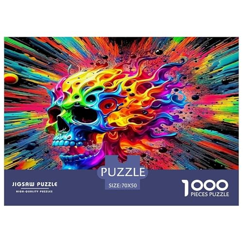 Schädel1000-teiliges Puzzle Für Erwachsene Und Kinder Familienspiel HalloweenSpaßig Und Herausfordernde Home Decors Tolle Geschenkidee70x50cm/1000pcs von TDSNKAVHB