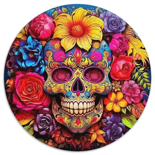 SchädelPuzzle 1000 Teil Für Erwachsene Rund HalloweenKreative Herausfordernde Familiendekorationen1000pcs (67.5x67.5cm) von TDSNKAVHB