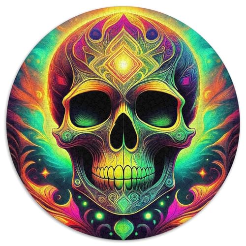 SchädelPuzzle 1000 Teile Für Erwachsene Rund Halloween DekorationenKreative Herausfordernde Familiendekorationen1000pcs (67.5x67.5cm) von TDSNKAVHB