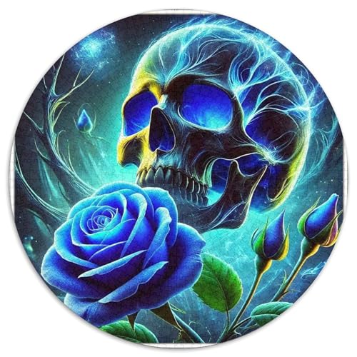 SchädelPuzzle 1000 Teile Für Erwachsene Rund HalloweenKreative Herausfordernde Familiendekorationen1000pcs (67.5x67.5cm) von TDSNKAVHB