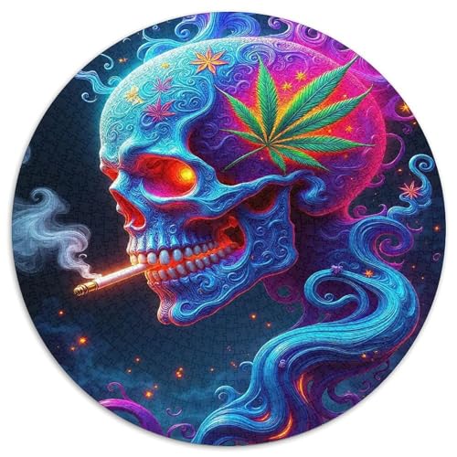 SchädelPuzzle 1000 Teile Für Erwachsene Rund HalloweenKreative Herausforderungs-Familiendekorationen1000pcs (67.5x67.5cm) von TDSNKAVHB