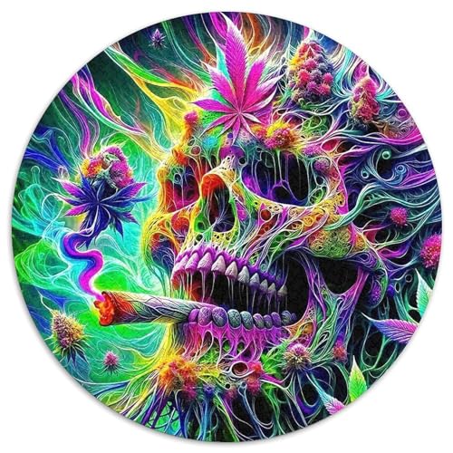 SchädelPuzzle 1000 Teile Für Erwachsene Rund HalloweenKreatives Herausforderungsspielzeug-Geschenk1000pcs (67.5x67.5cm) von TDSNKAVHB
