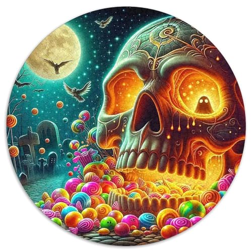 SchädelPuzzle 1000 Teile Für Erwachsene Und Kinder Rund HalloweenKreative Herausfordernde Familiendekorationen1000pcs (67.5x67.5cm) von TDSNKAVHB