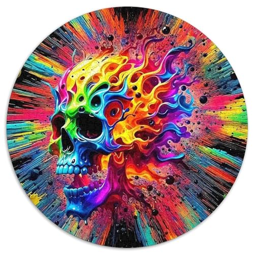 SchädelPuzzle 1000 Teile Für Erwachsene Und Kinder Rund HalloweenKreatives Herausforderndes Spielzeug-Geschenk1000pcs (67.5x67.5cm) von TDSNKAVHB