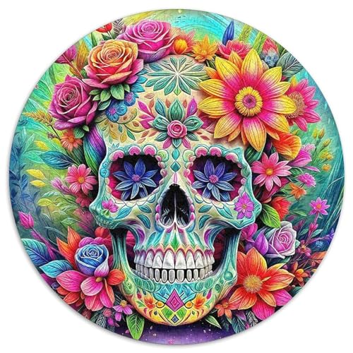 SchädelPuzzle 1000 Teile Für Erwachsene Und Kinder Rund HalloweenKreatives Herausforderungspuzzle-Spielzeug1000pcs (67.5x67.5cm) von TDSNKAVHB