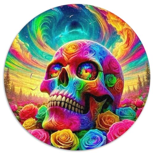 SchädelPuzzle 1000 Teile Für Erwachsene Und Kinder Rund HalloweenKreatives Herausforderungsspielzeug-Geschenk1000pcs (67.5x67.5cm) von TDSNKAVHB