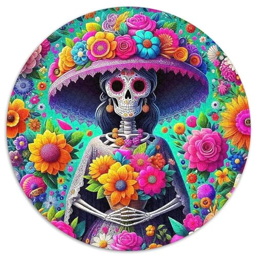 SchädelPuzzles 1000 Teile Für Erwachsene Und Kinder Rund HalloweenKreatives Herausforderungsspielzeug-Geschenk1000pcs (67.5x67.5cm) von TDSNKAVHB