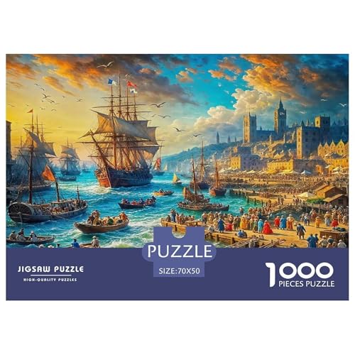 Schiff1000-teiliges Puzzle Für Erwachsene Und Kinder Bildungsspiele LandschaftSpaßig Und Herausfordernd Für Home Decoration Tolle Geschenkidee70x50cm/1000pcs von TDSNKAVHB