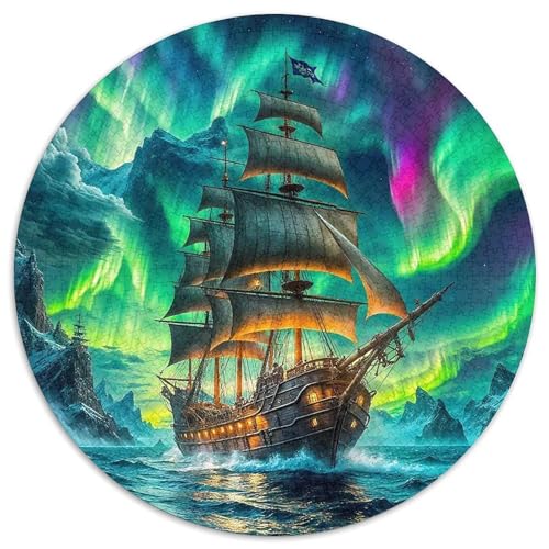 SchiffPuzzle 1000 Teil Für Erwachsene Rund AuroraKreatives Herausforderndes Spielzeug-Geschenk1000pcs (67.5x67.5cm) von TDSNKAVHB
