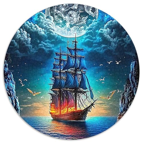 SchiffPuzzle 1000 Teil Für Erwachsene Rund FantasieKreatives Herausforderndes Spielzeug-Geschenk1000pcs (67.5x67.5cm) von TDSNKAVHB